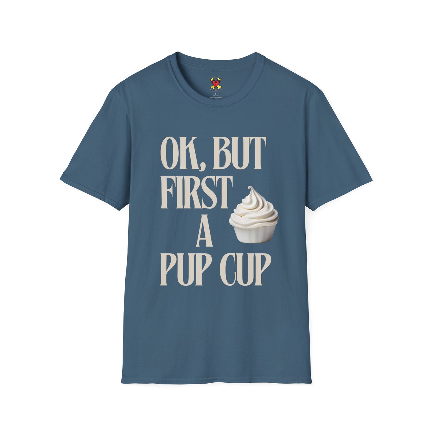 Playful But First a Pup Cup Dog Lover T-Shirt - Stay Waggy!