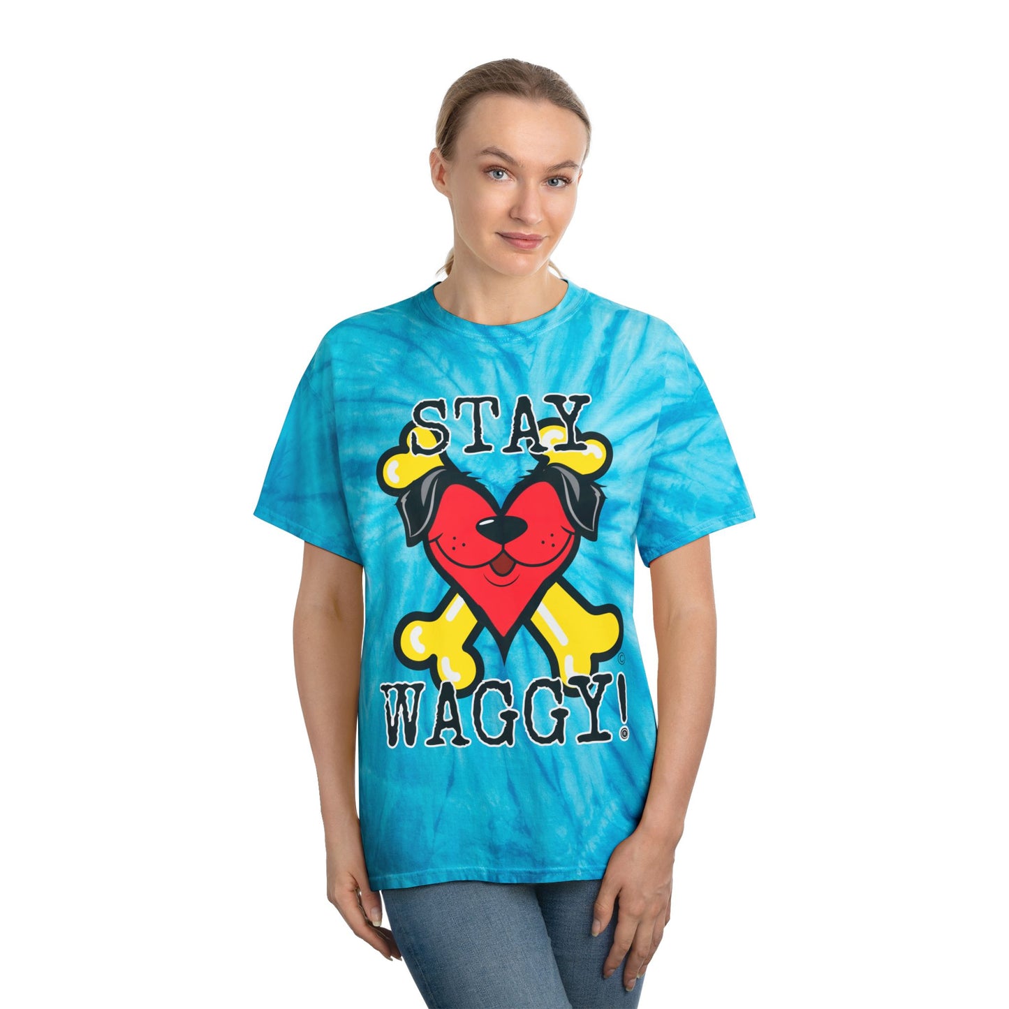 Tie-Dye Tee, Stay Waggy! Vibes