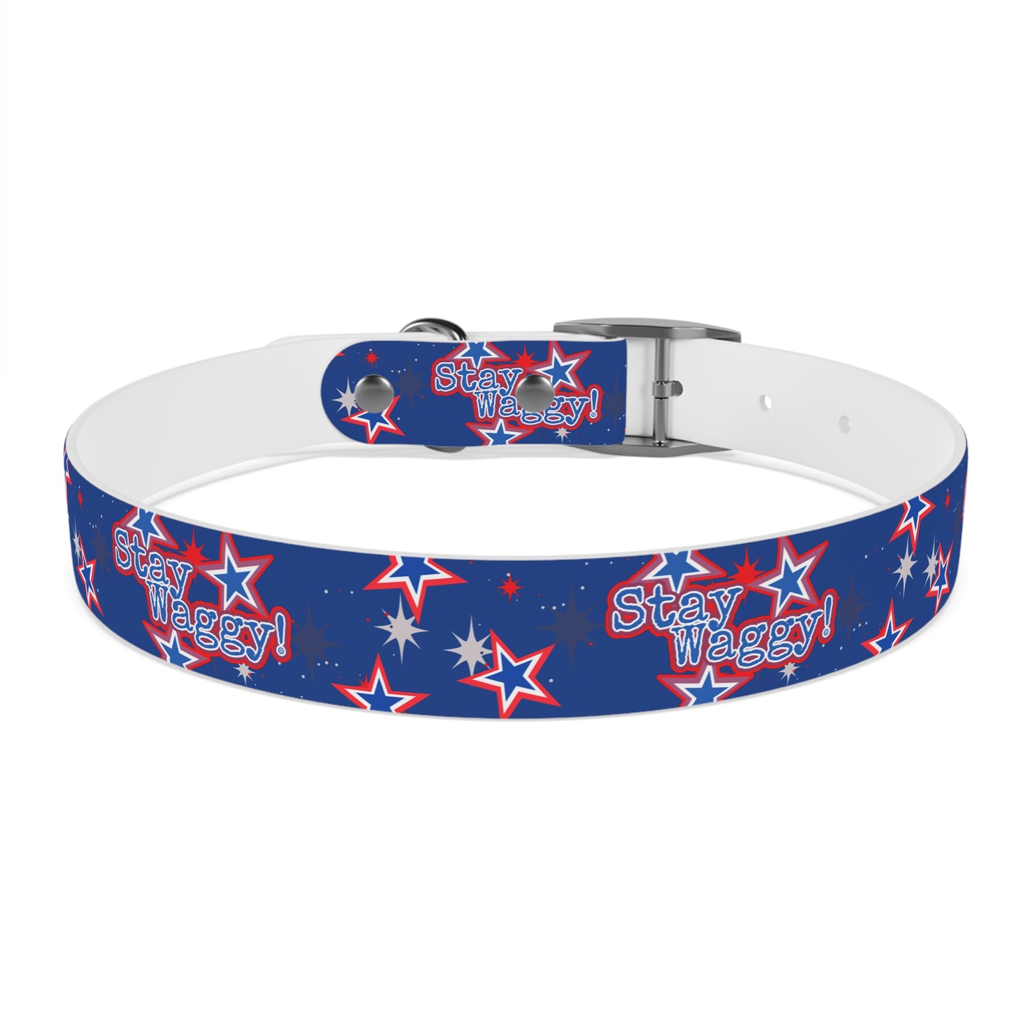Stay Waggy! Blue Patriotic Stars - Dog Collar