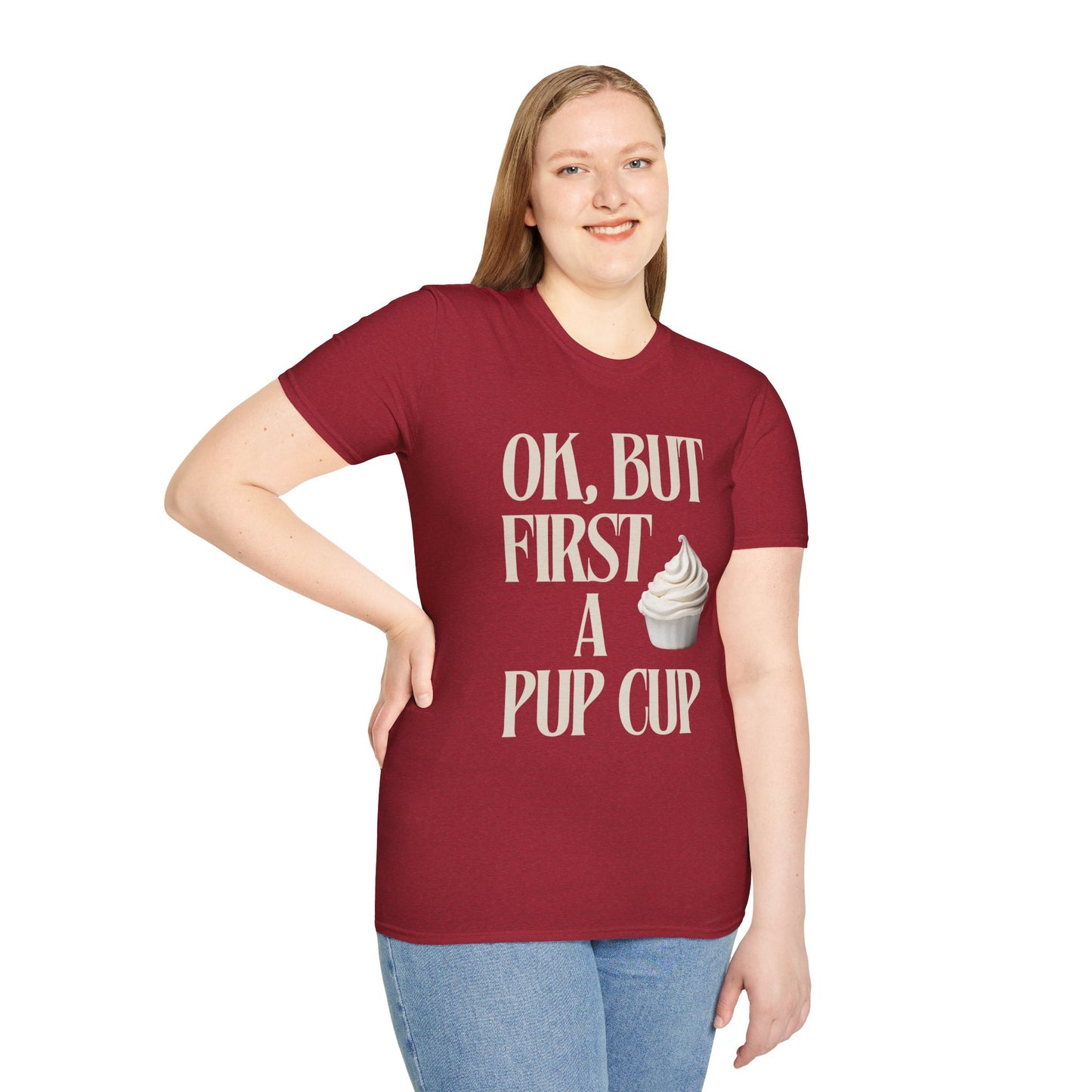 Playful But First a Pup Cup Dog Lover T-Shirt - Stay Waggy!