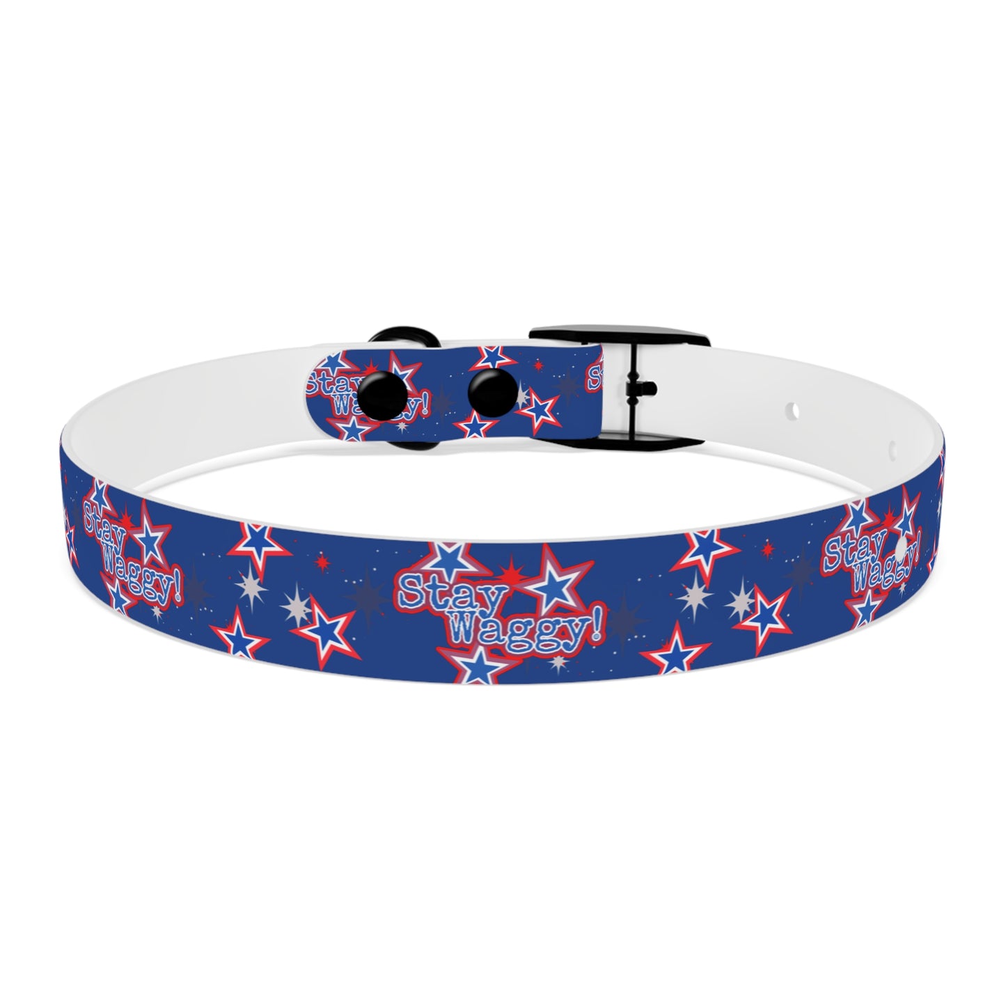 Stay Waggy! Blue Patriotic Stars - Dog Collar