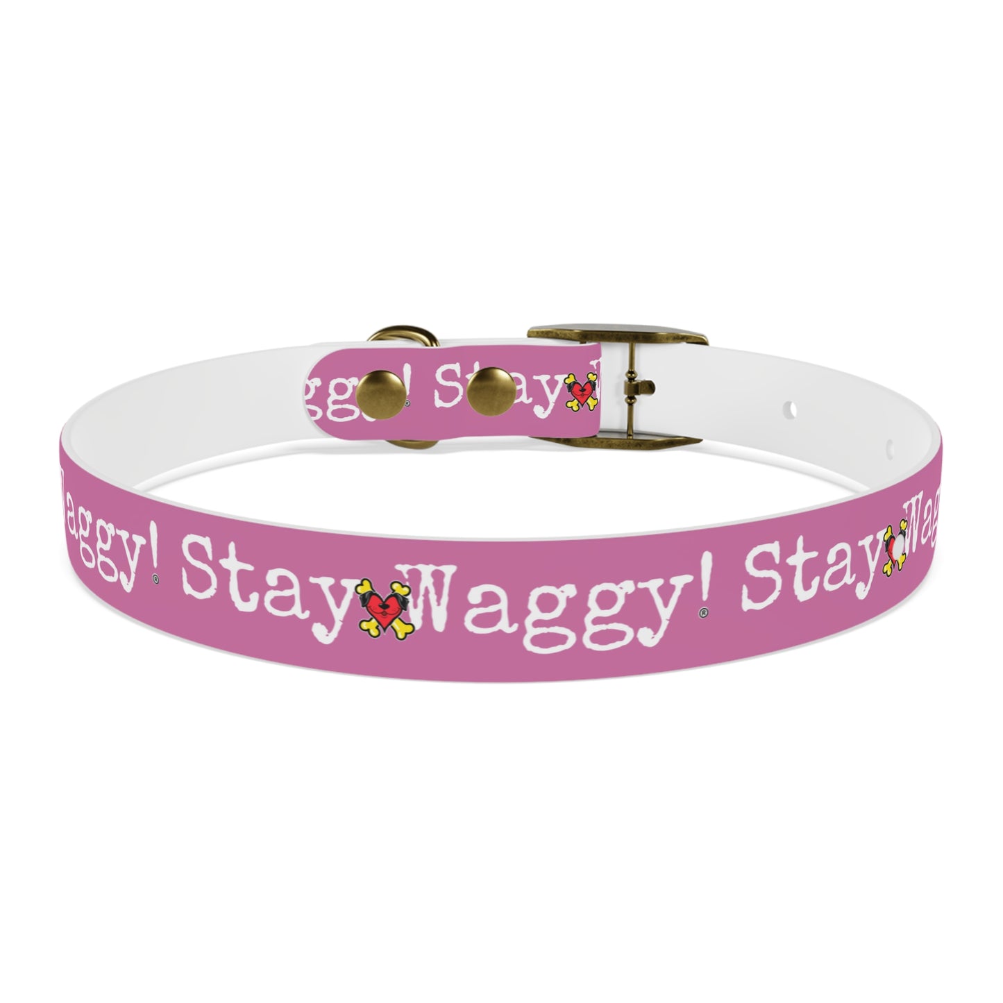 Stay Waggy! Dog Collar - Light Pink