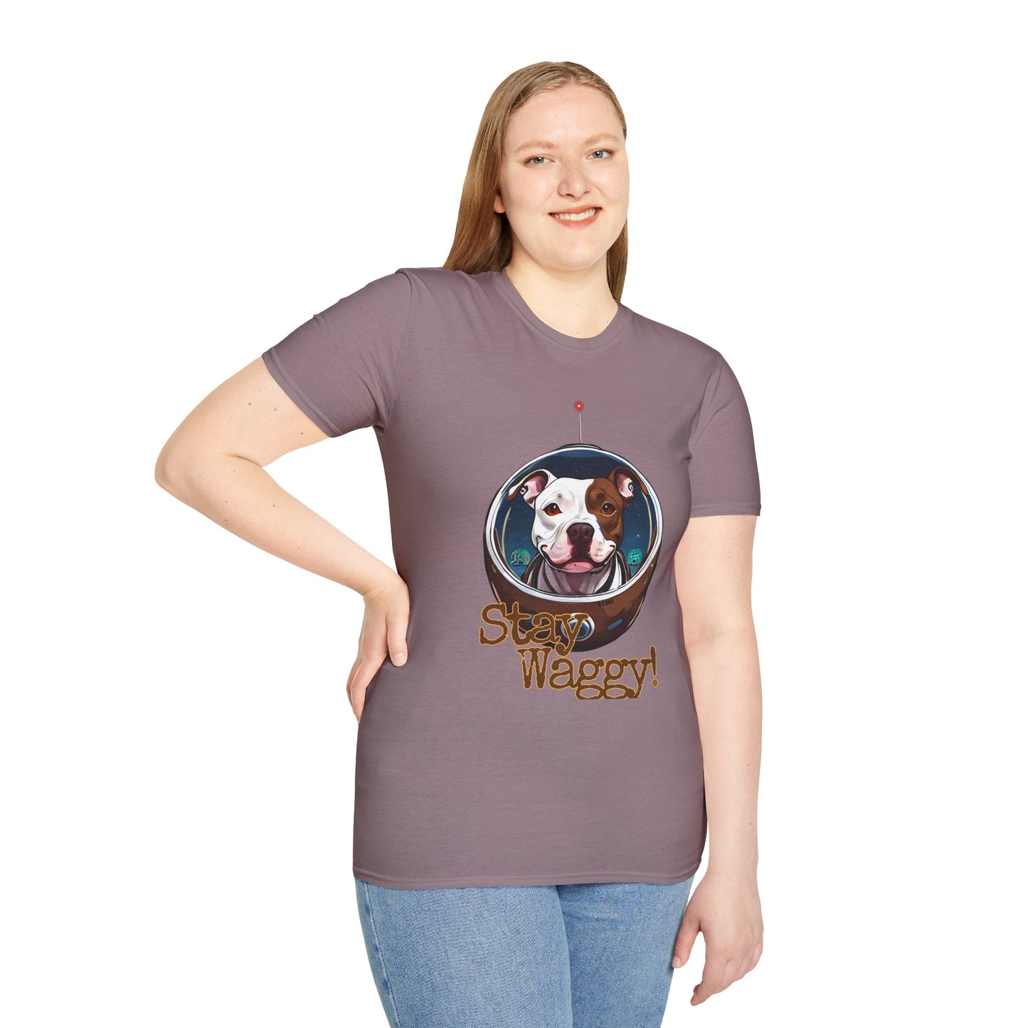 Playful Space Pitty T-Shirt - Stay Waggy!