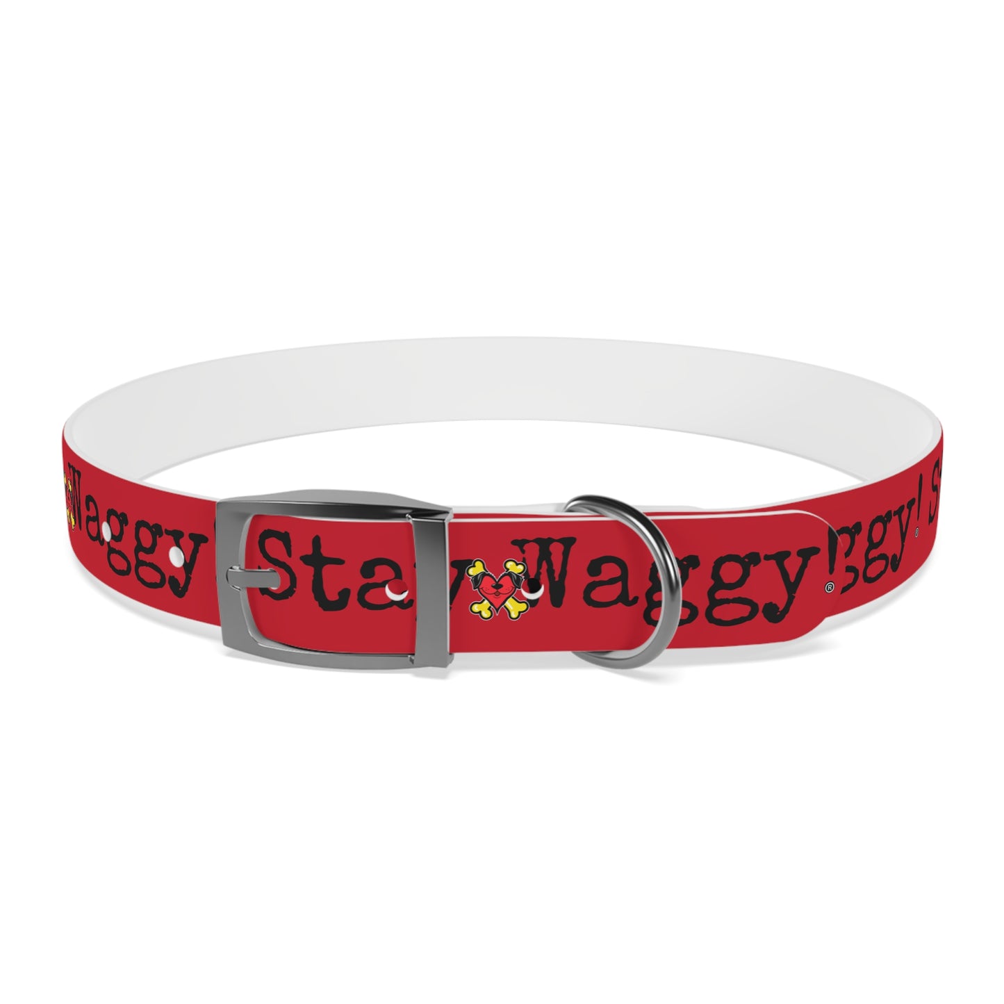 Stay Waggy! Dog Collar - Red