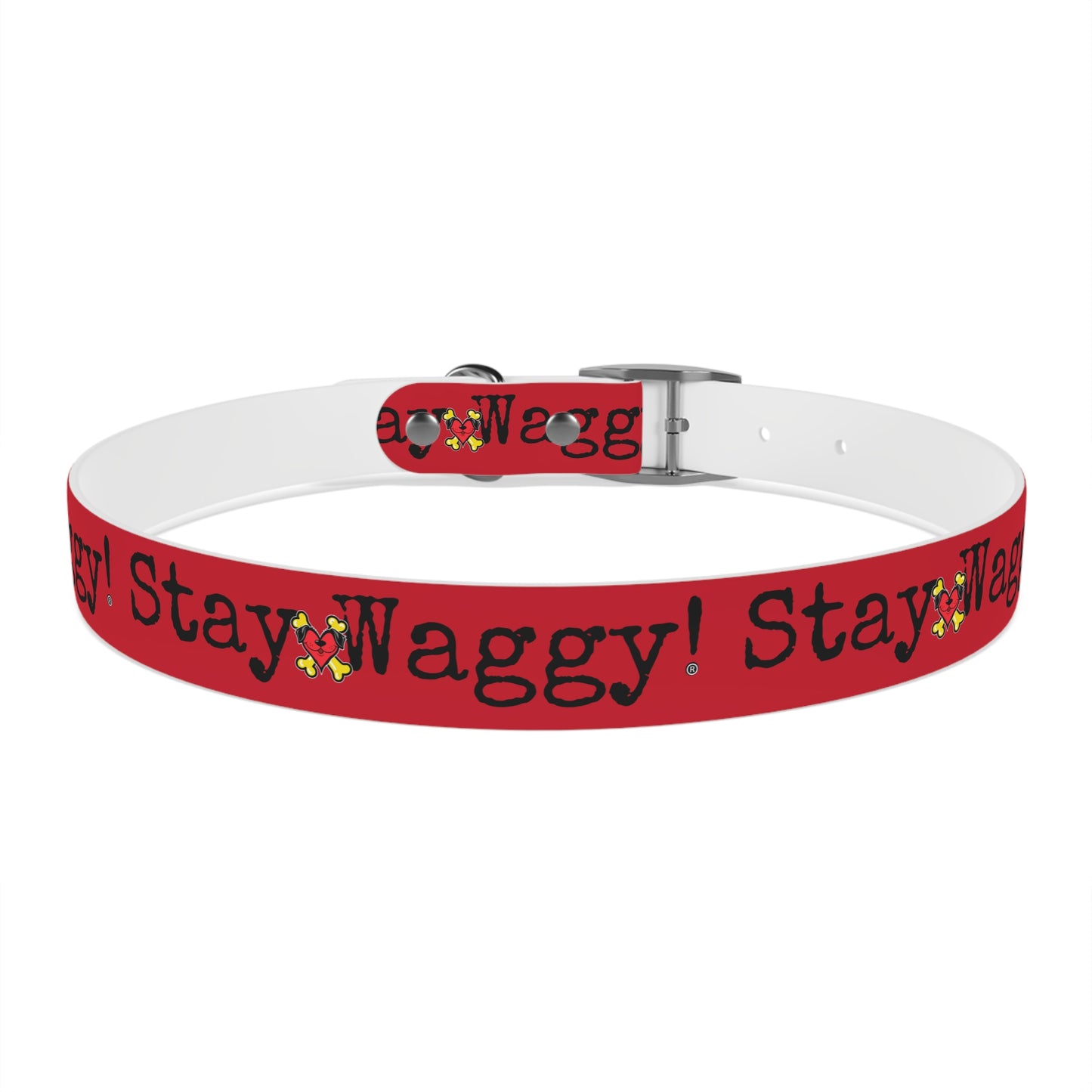 Stay Waggy! Dog Collar - Red