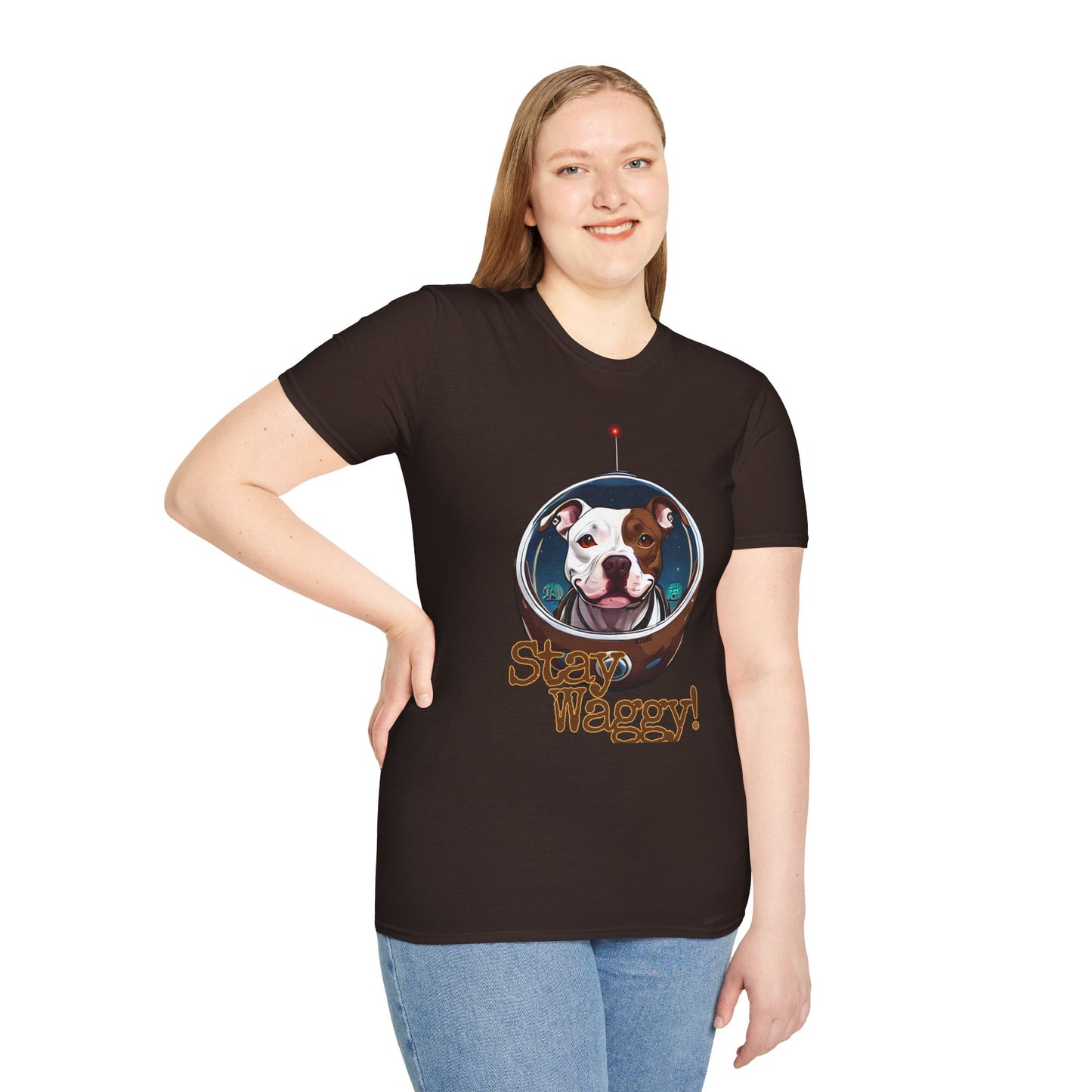 Playful Space Pitty T-Shirt - Stay Waggy!