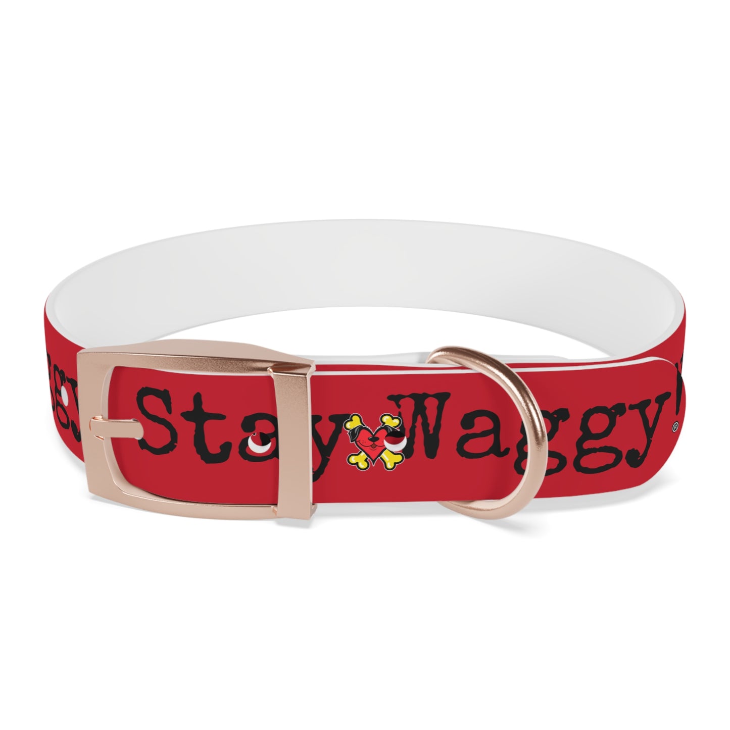 Stay Waggy! Dog Collar - Red