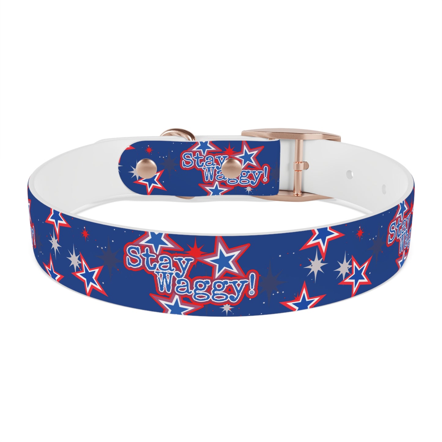 Stay Waggy! Blue Patriotic Stars - Dog Collar
