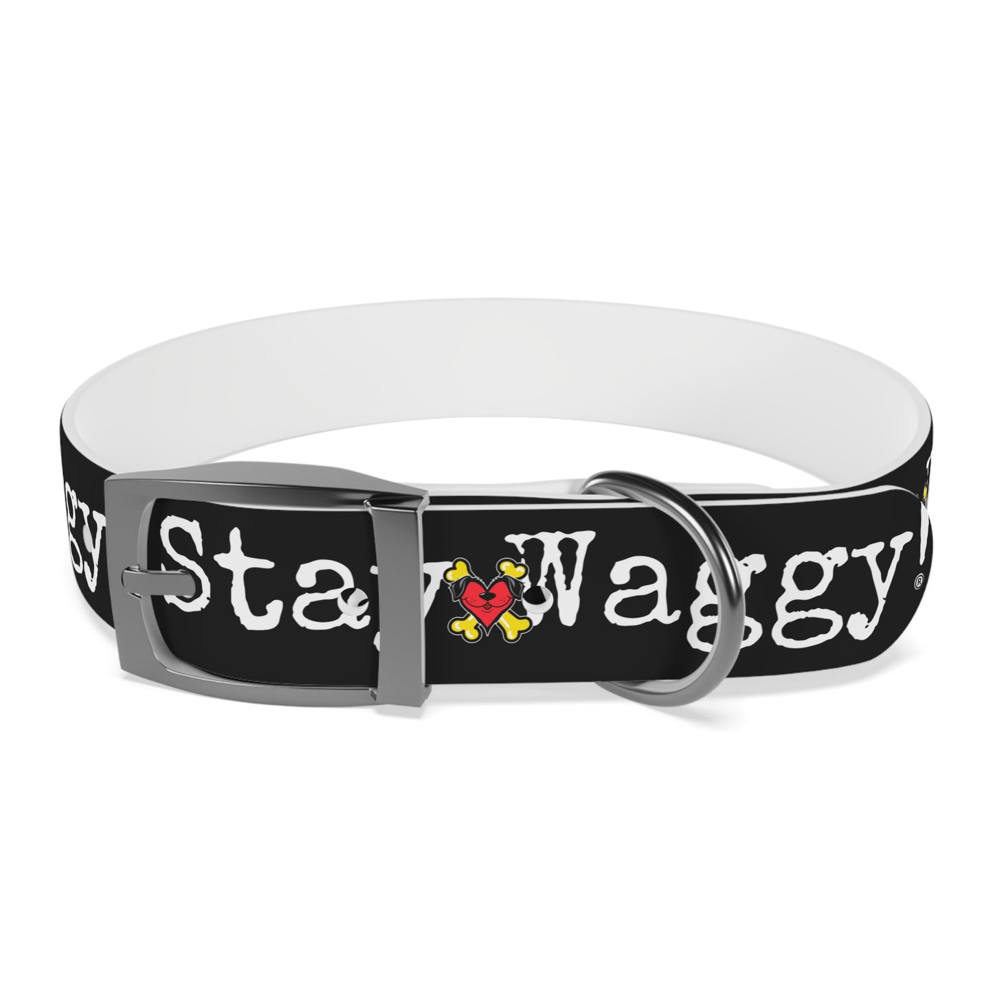 Stay Waggy! Dog Collar - Black