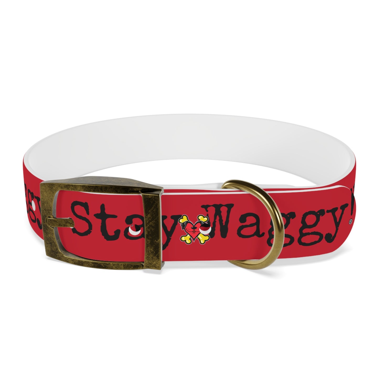 Stay Waggy! Dog Collar - Red