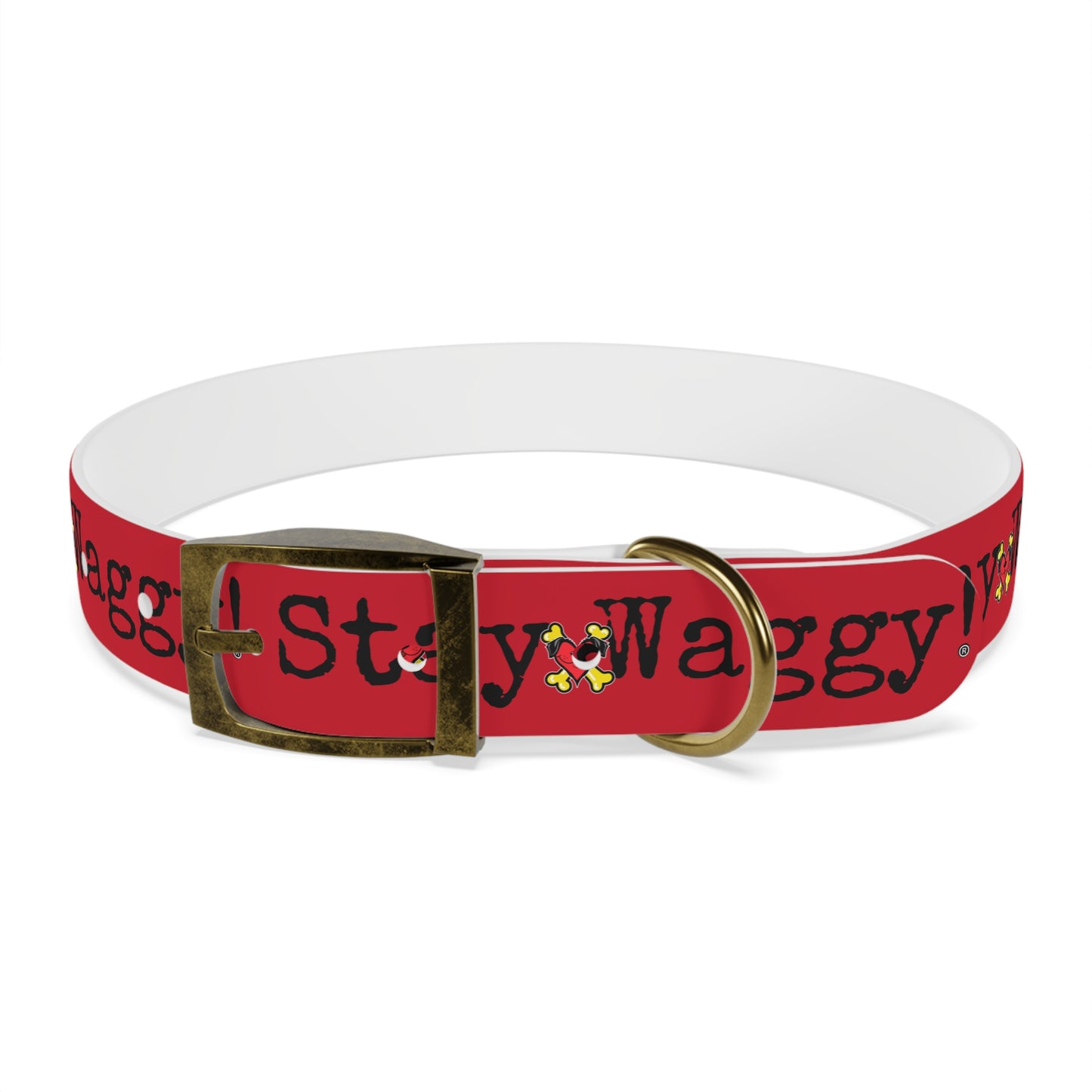Stay Waggy! Dog Collar - Red