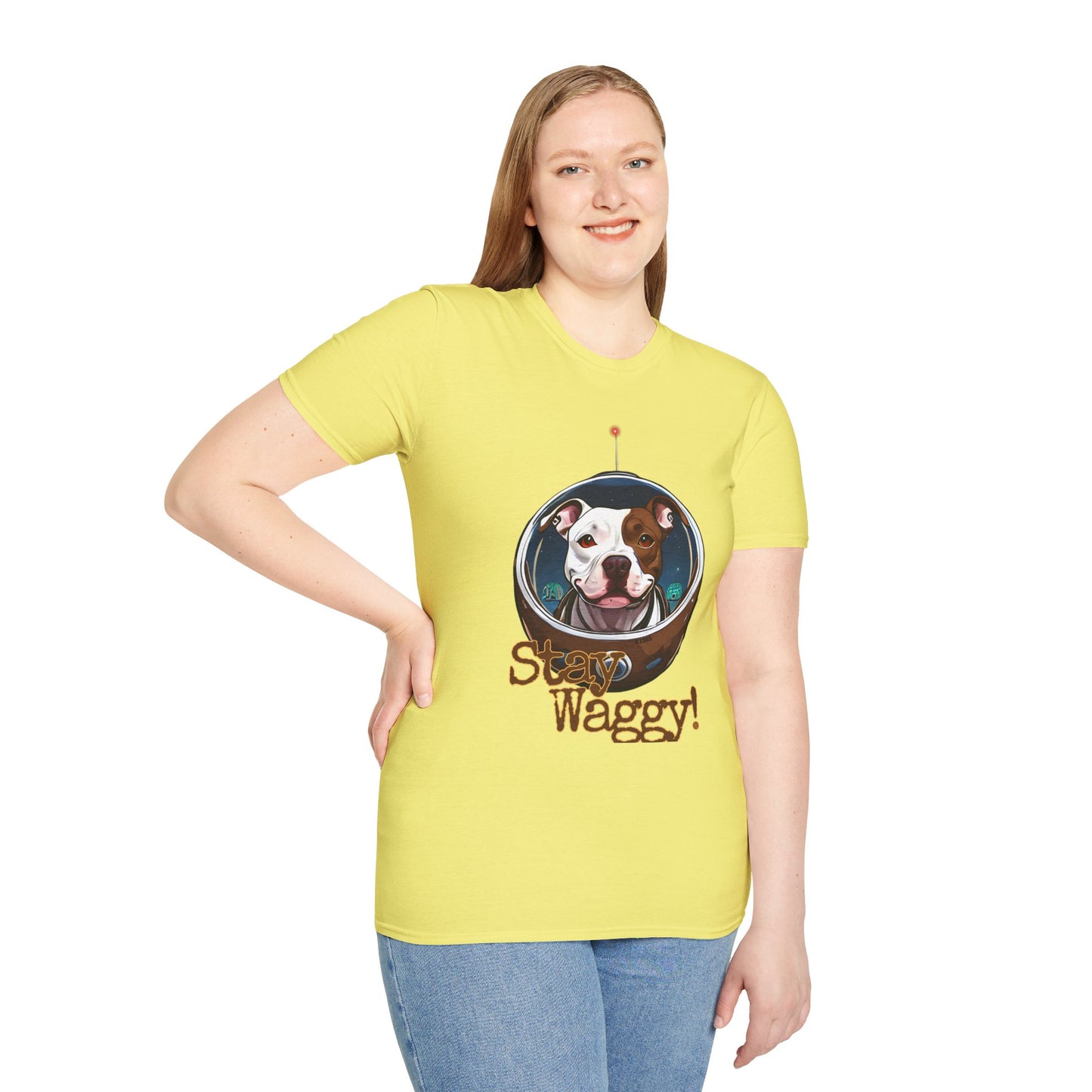 Playful Space Pitty T-Shirt - Stay Waggy!