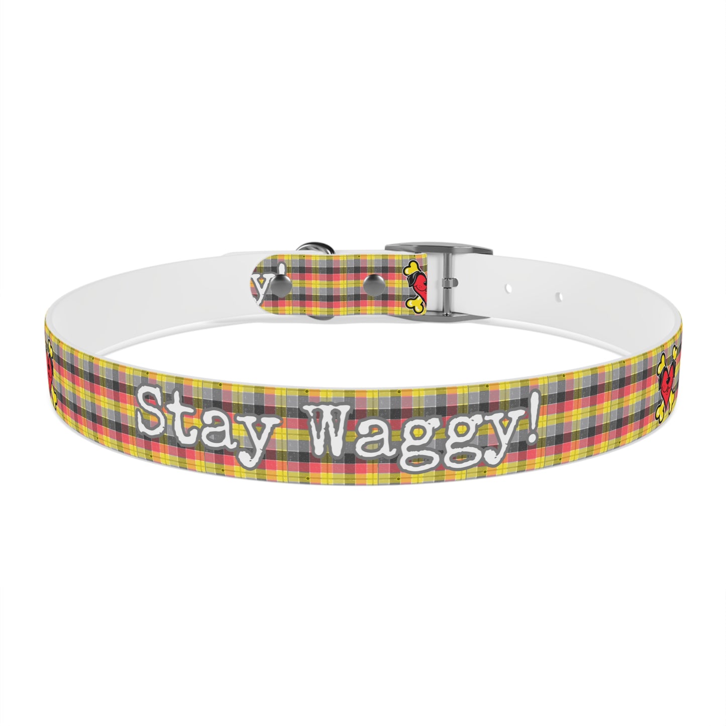 Stay Waggy! Plaid Dog Collar