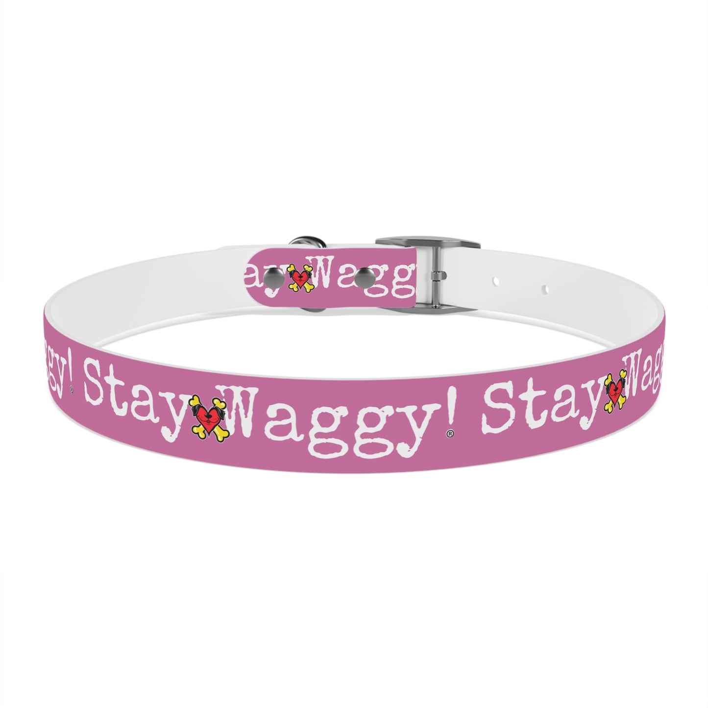 Stay Waggy! Dog Collar - Light Pink