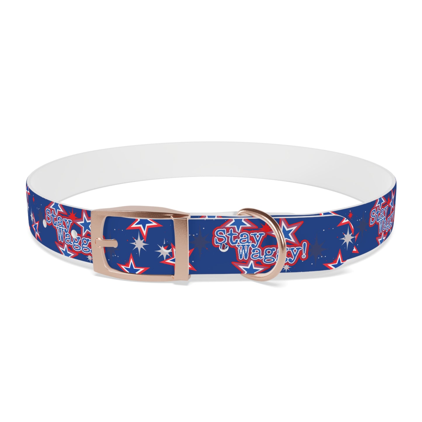 Stay Waggy! Blue Patriotic Stars - Dog Collar