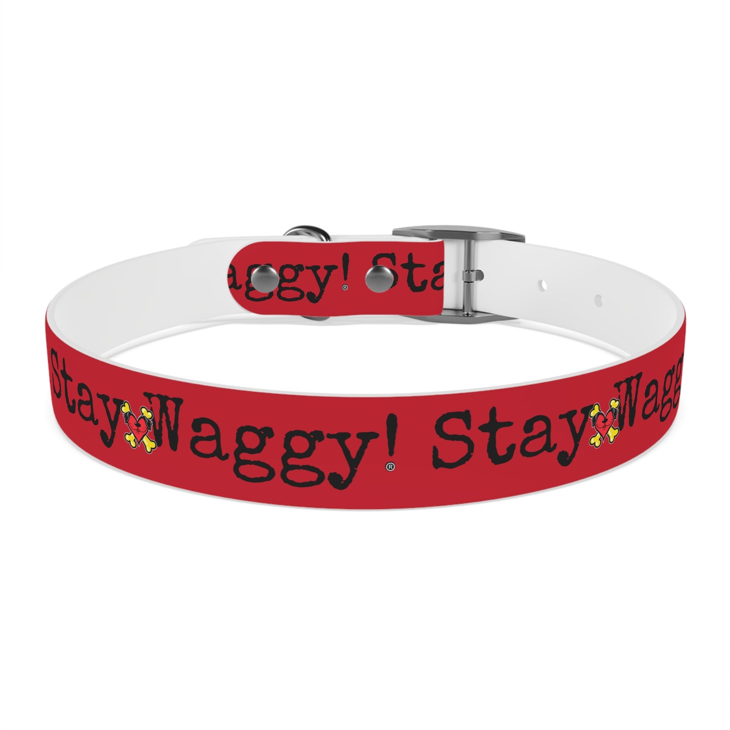 Stay Waggy! Dog Collar - Red