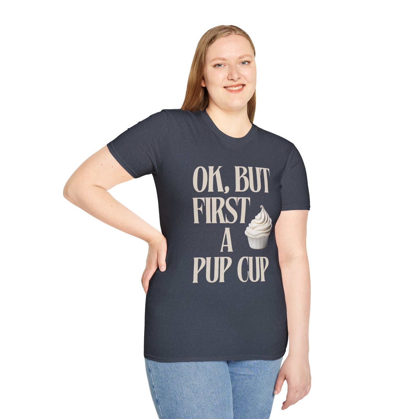 Playful But First a Pup Cup Dog Lover T-Shirt - Stay Waggy!