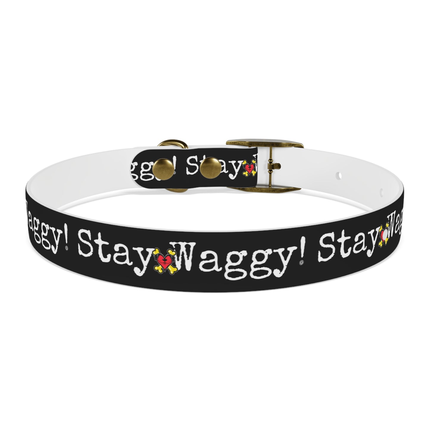 Stay Waggy! Dog Collar - Black
