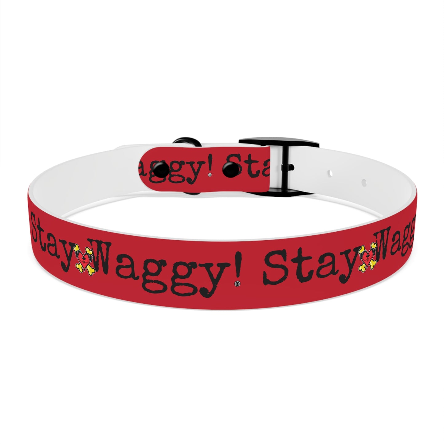 Stay Waggy! Dog Collar - Red
