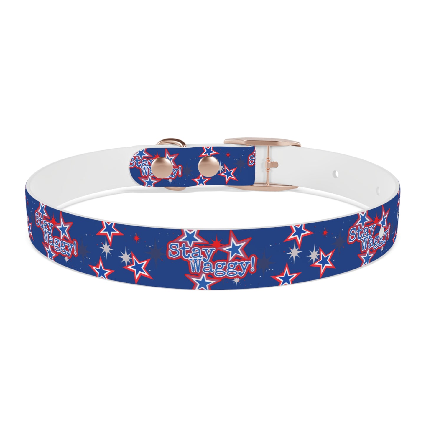 Stay Waggy! Blue Patriotic Stars - Dog Collar