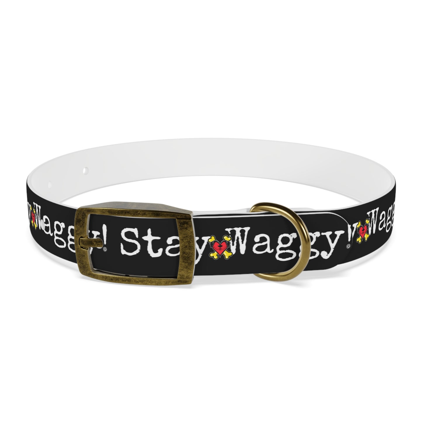 Stay Waggy! Dog Collar - Black
