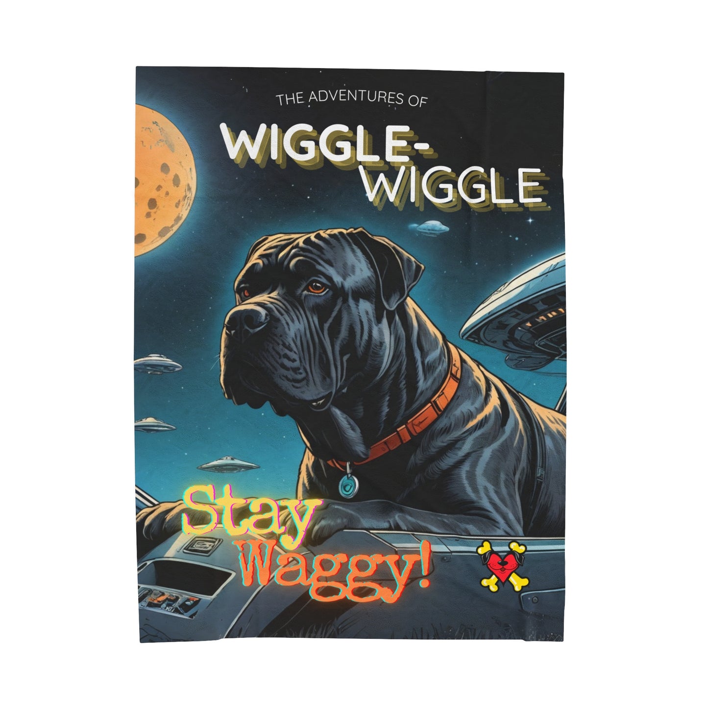 Adventures of the Wiggle - Cane Corso Velveteen Blanket - Stay Waggy