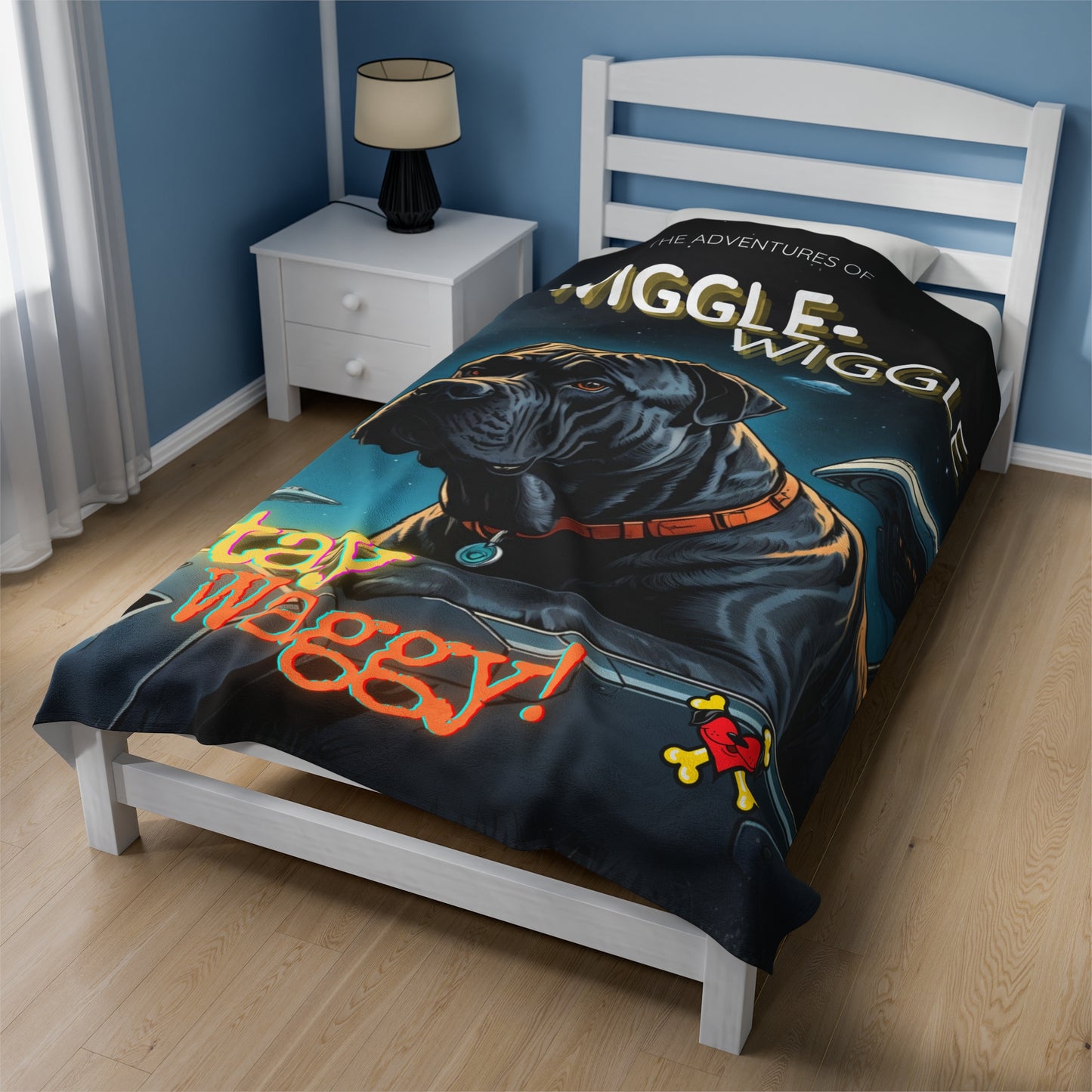 Adventures of the Wiggle - Cane Corso Velveteen Blanket - Stay Waggy