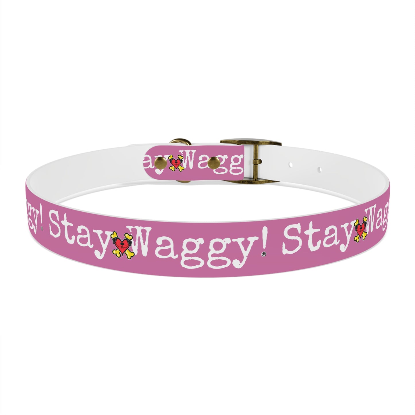 Stay Waggy! Dog Collar - Light Pink