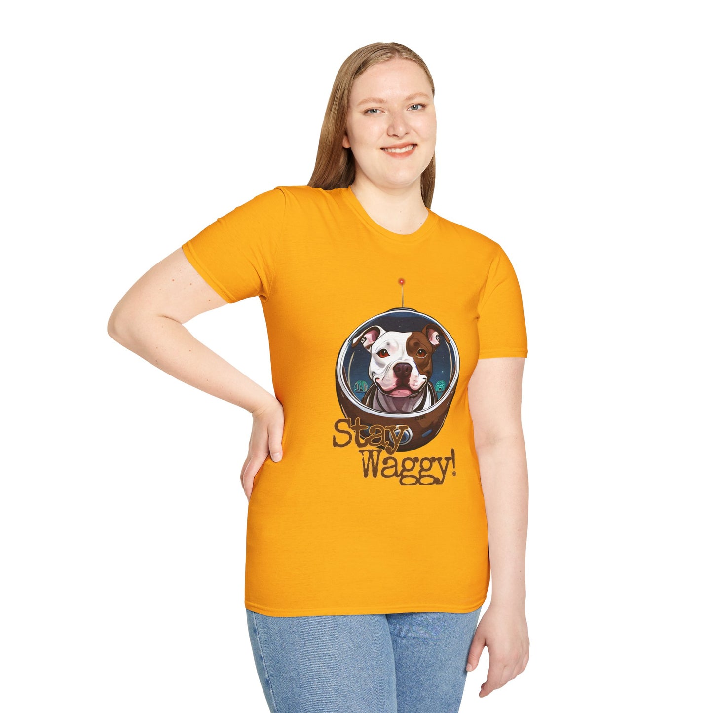 Playful Space Pitty T-Shirt - Stay Waggy!