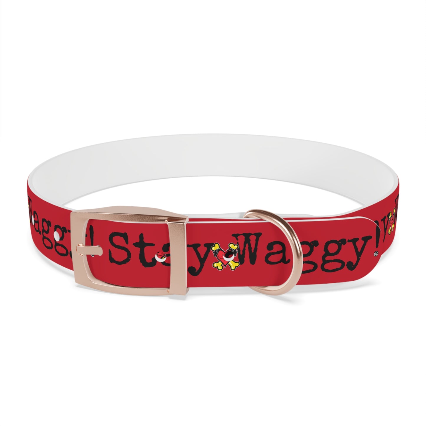 Stay Waggy! Dog Collar - Red