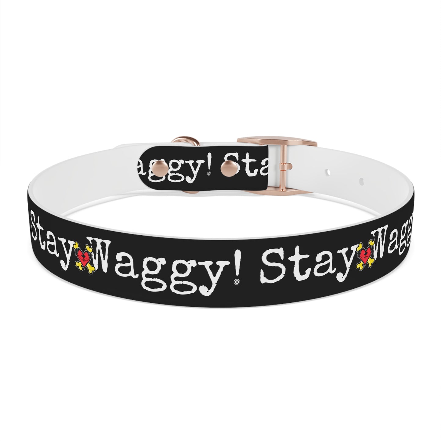Stay Waggy! Dog Collar - Black