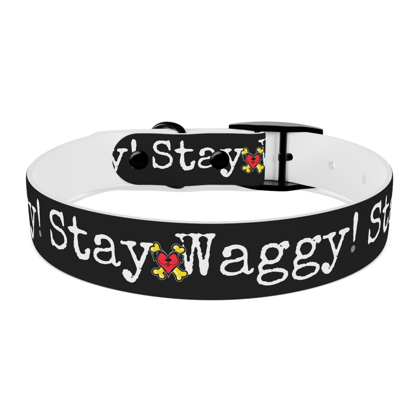 Stay Waggy! Dog Collar - Black