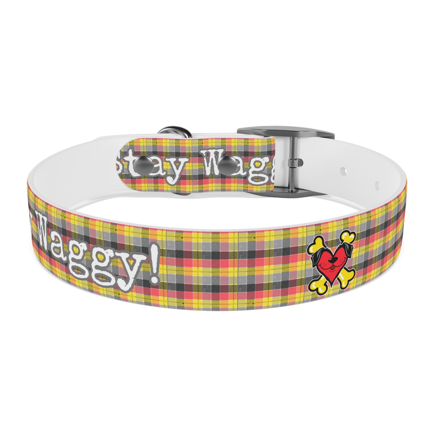 Stay Waggy! Plaid Dog Collar
