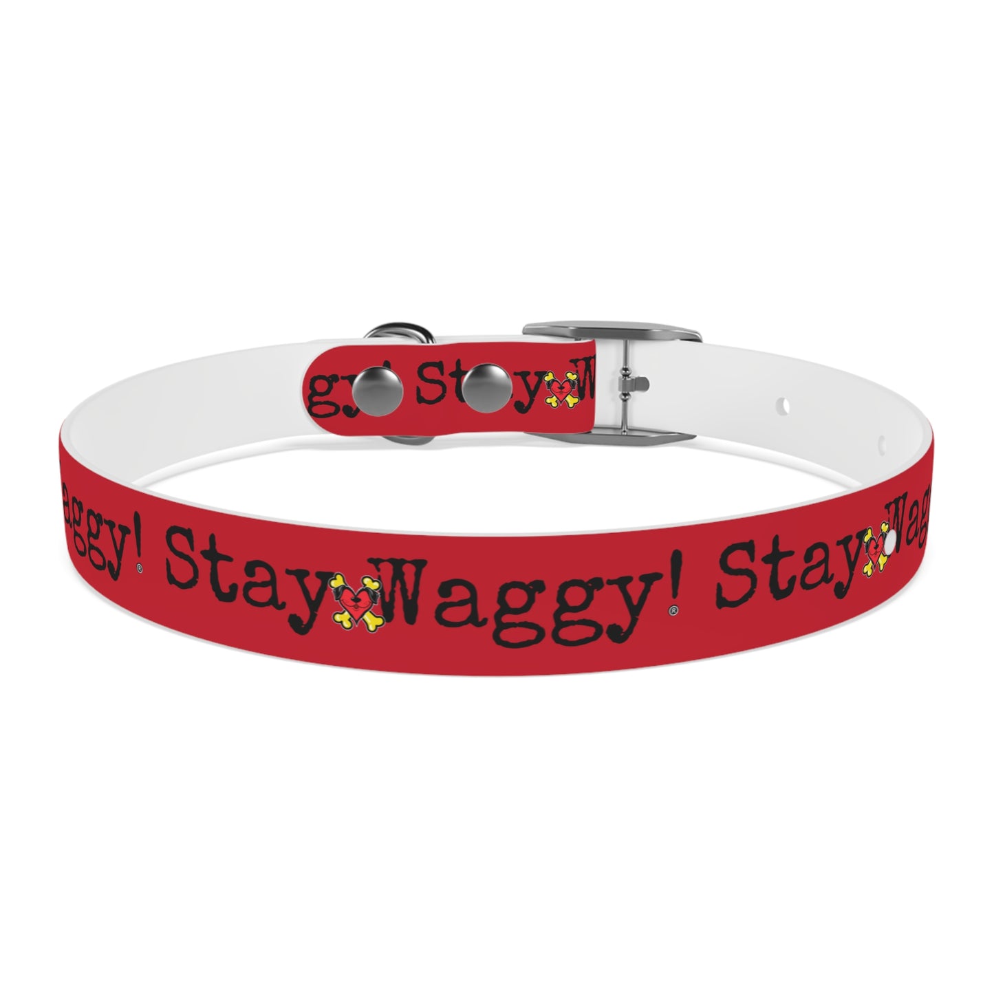Stay Waggy! Dog Collar - Red