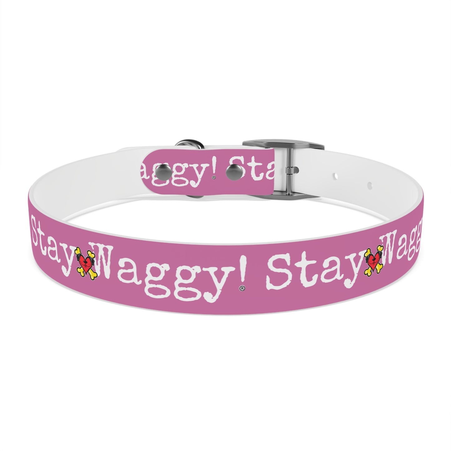 Stay Waggy! Dog Collar - Light Pink