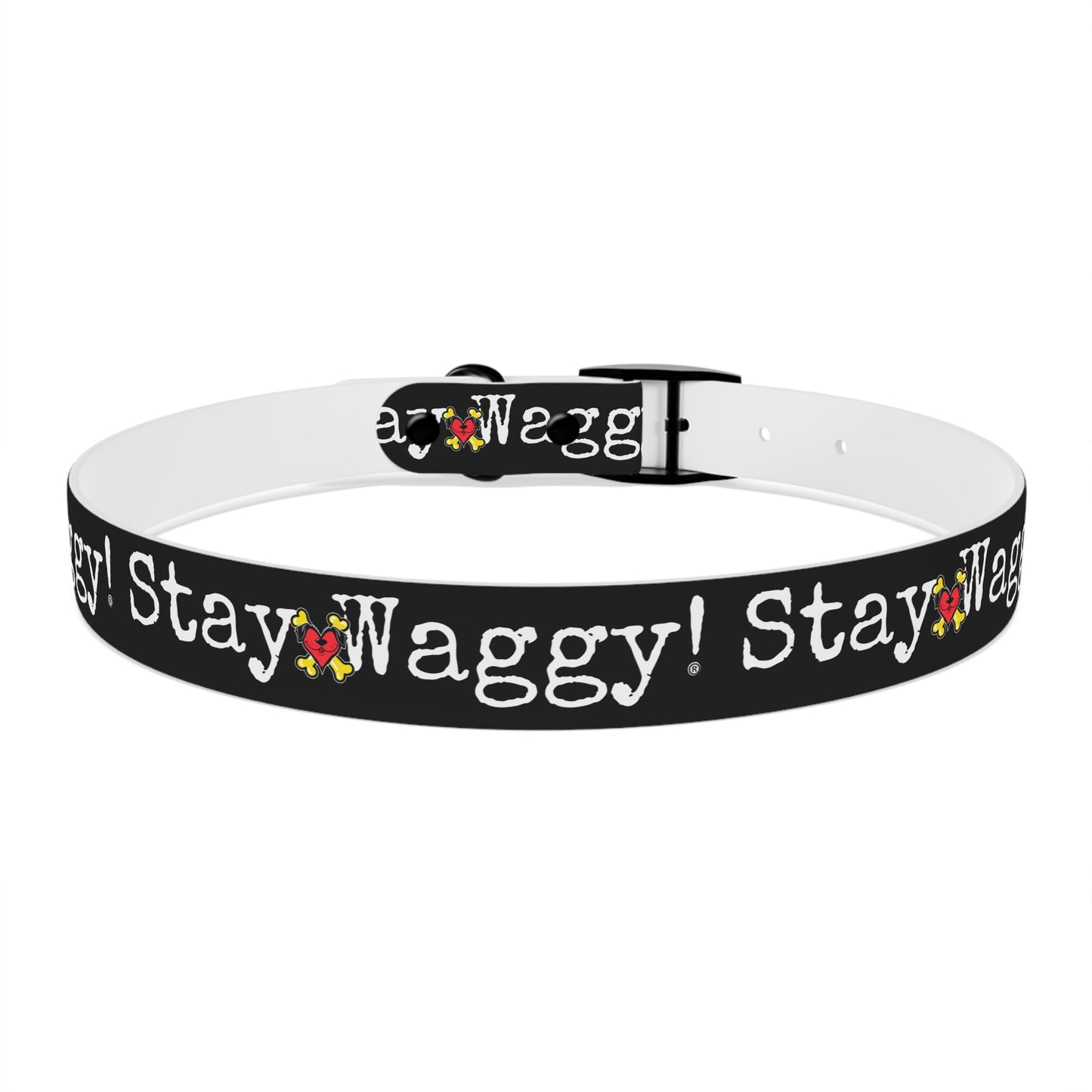 Stay Waggy! Dog Collar - Black