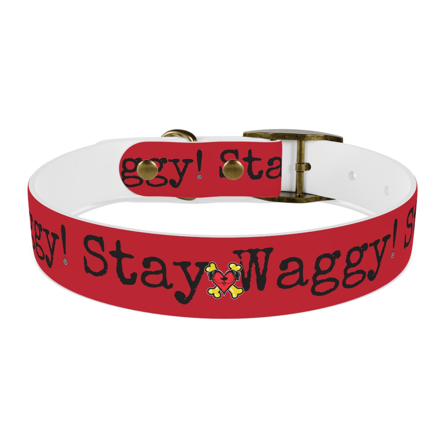 Stay Waggy! Dog Collar - Red