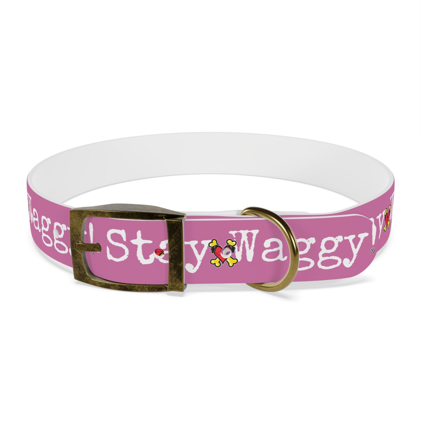 Stay Waggy! Dog Collar - Light Pink