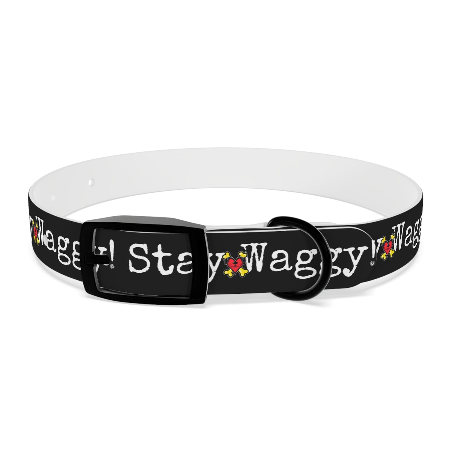 Stay Waggy! Dog Collar - Black