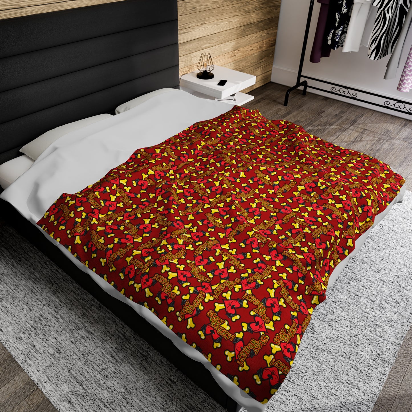 Stay Waggy! Velveteen Plush Blanket