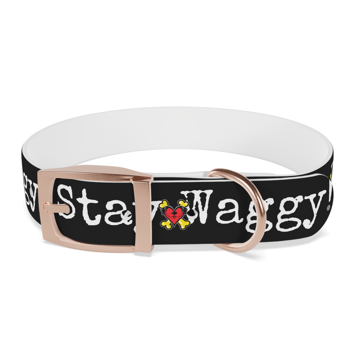 Stay Waggy! Dog Collar - Black