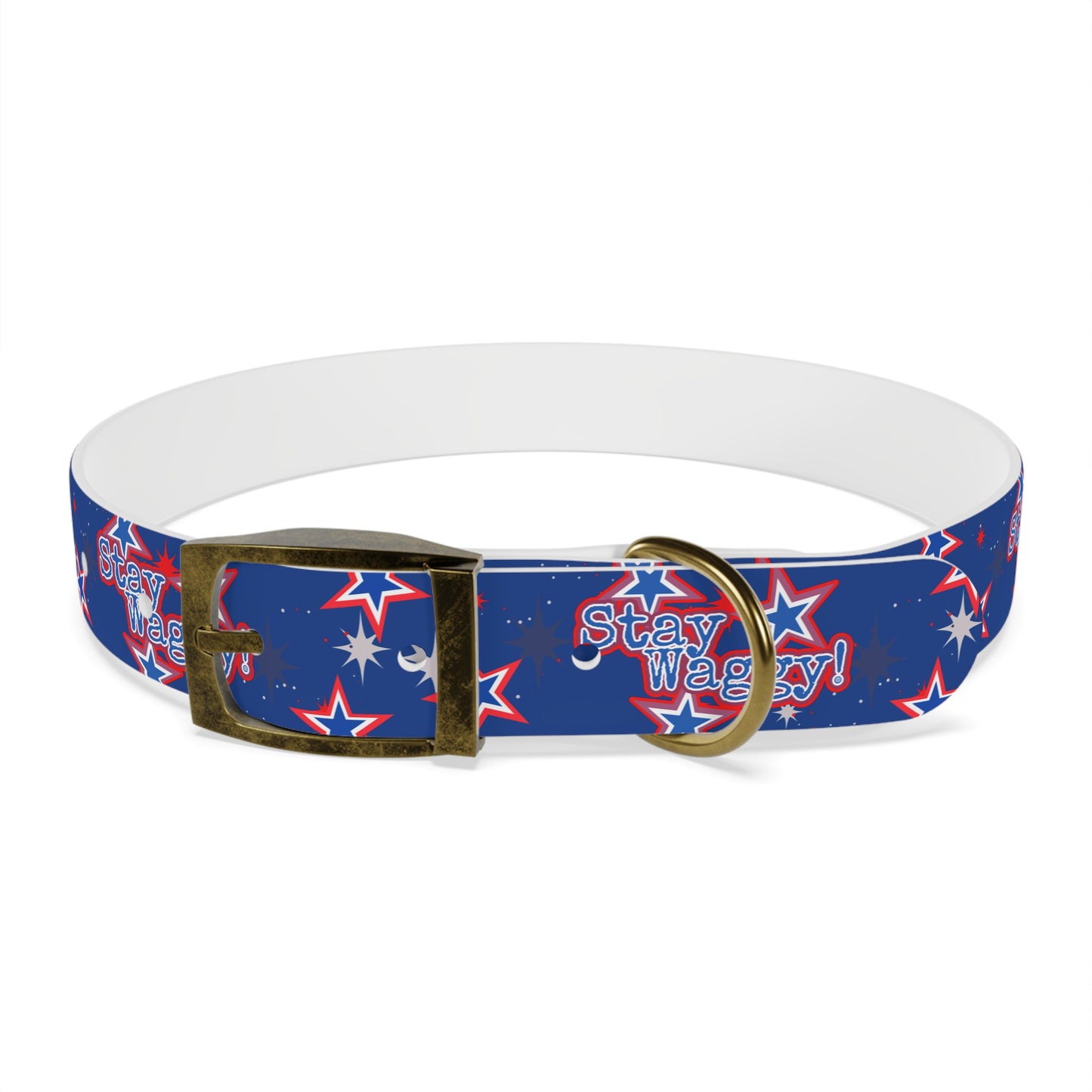 Stay Waggy! Blue Patriotic Stars - Dog Collar