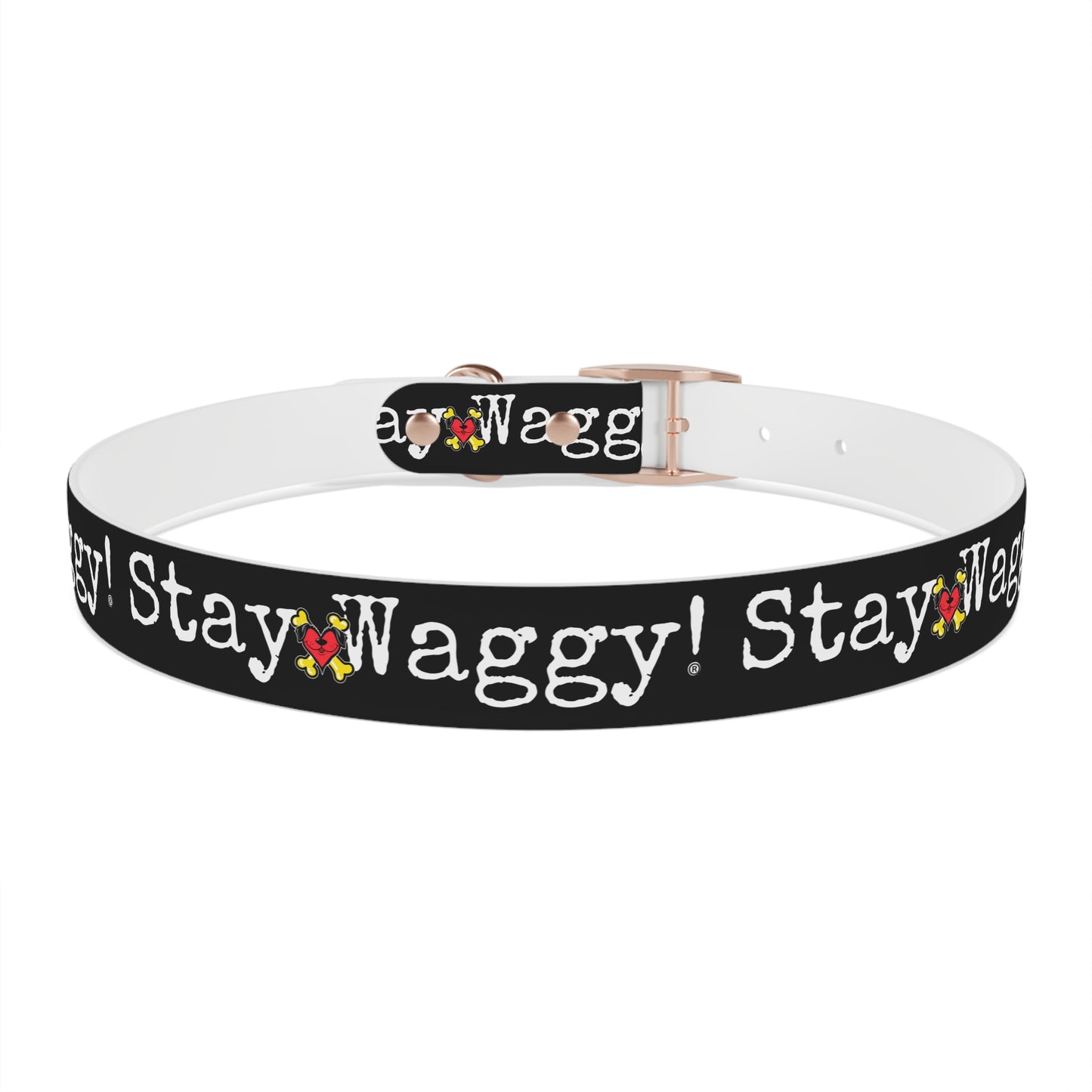Stay Waggy! Dog Collar - Black