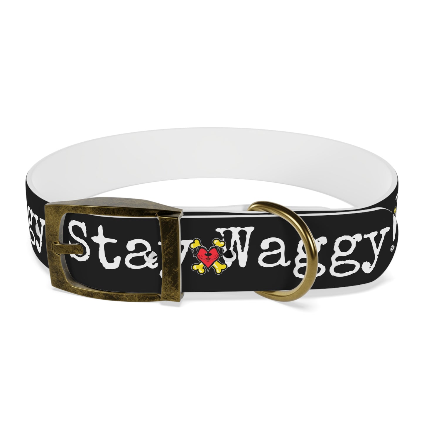 Stay Waggy! Dog Collar - Black