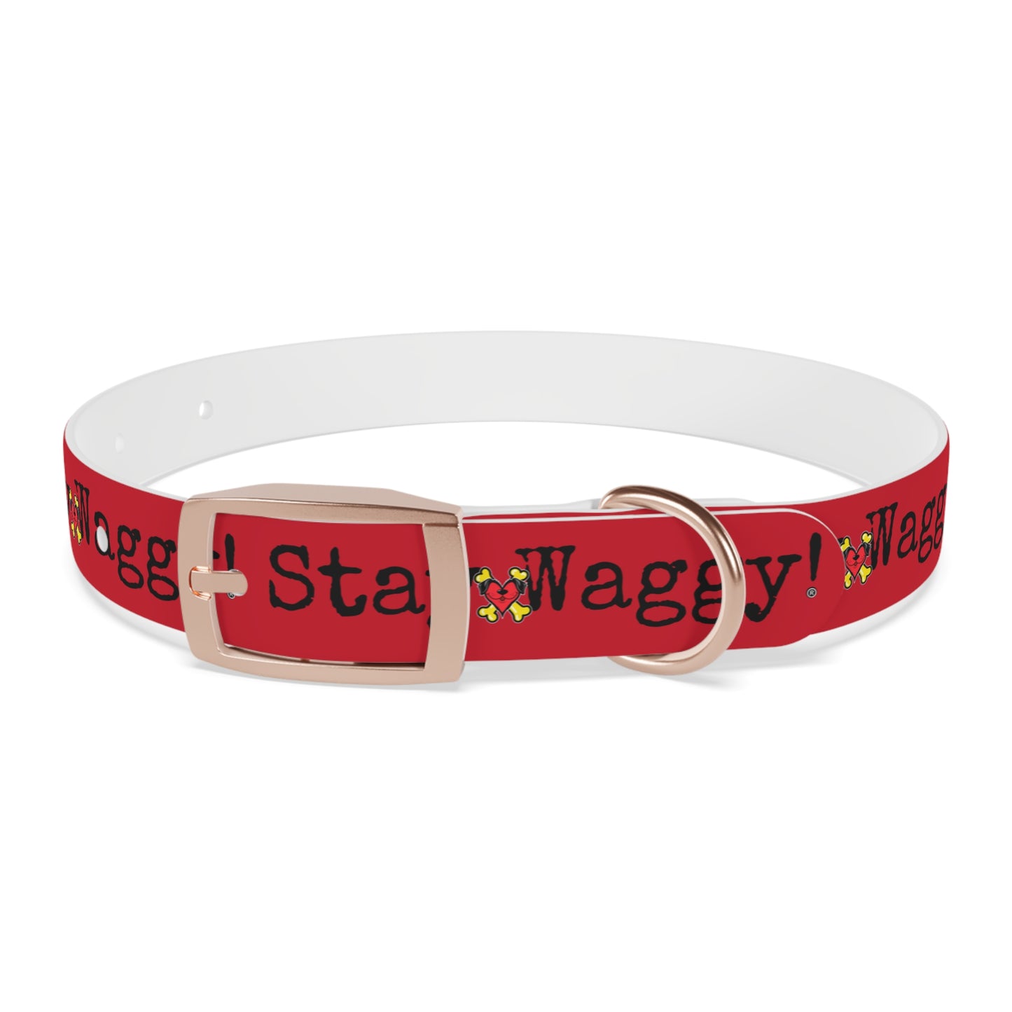 Stay Waggy! Dog Collar - Red