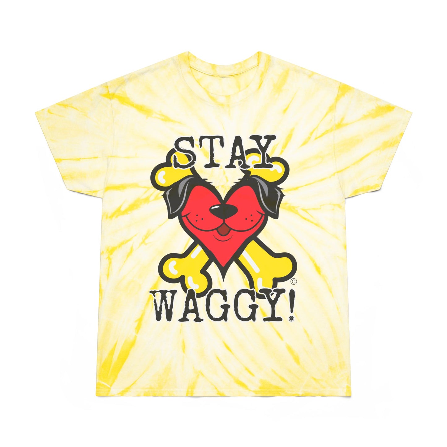 Tie-Dye Tee, Stay Waggy! Vibes
