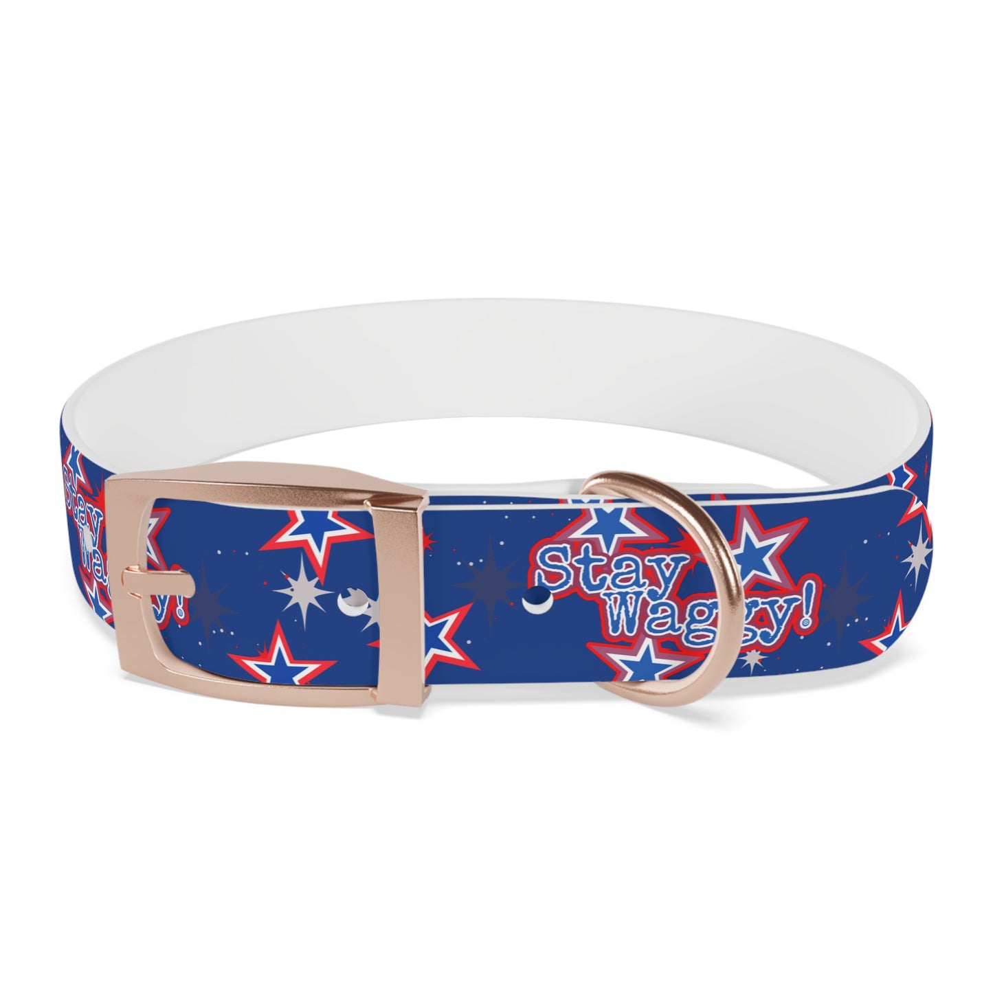 Stay Waggy! Blue Patriotic Stars - Dog Collar