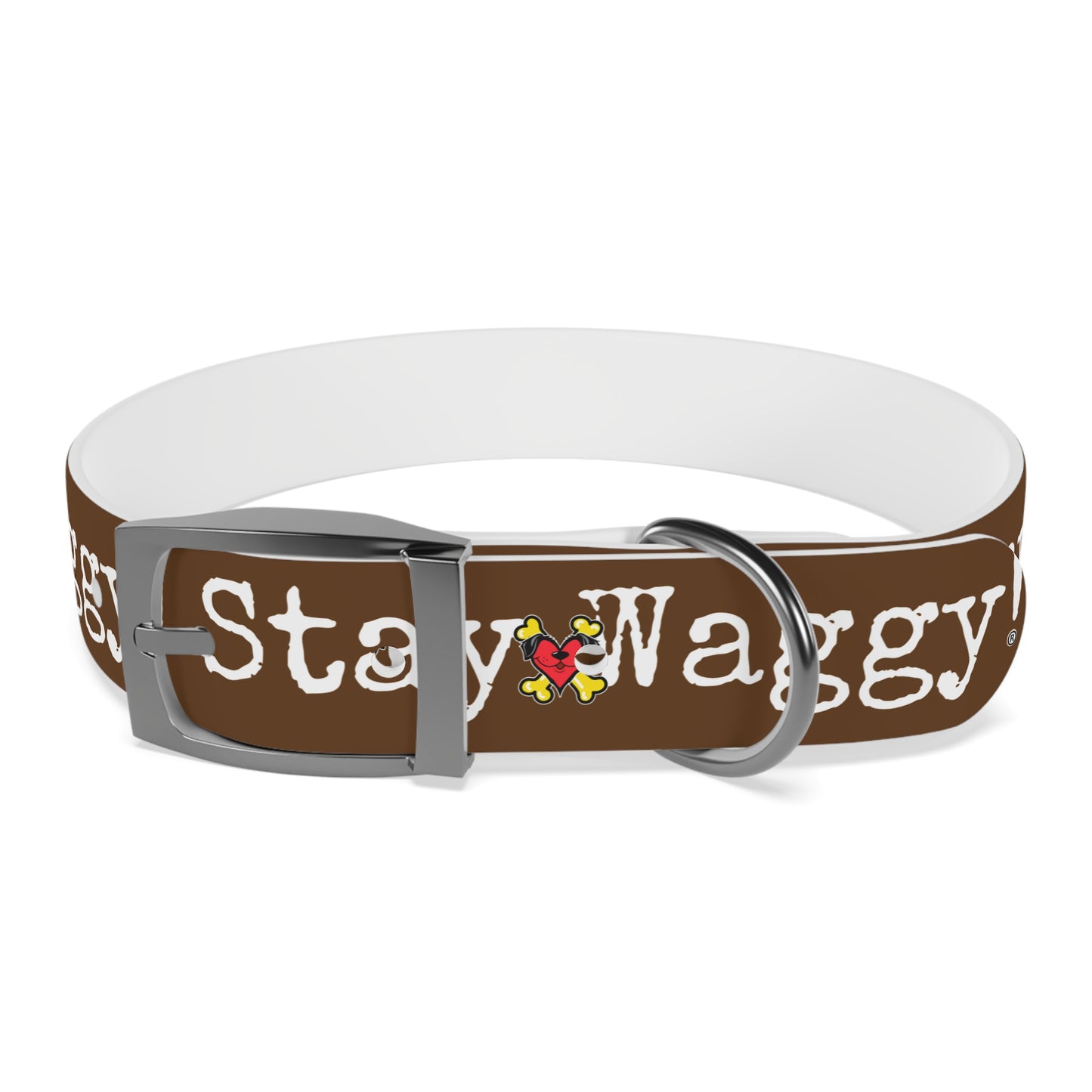 Stay Waggy! Dog Collar - Brown