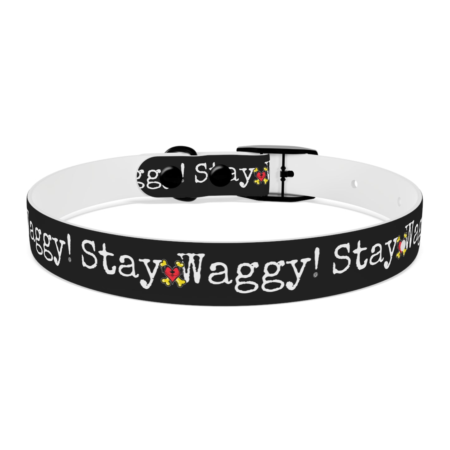 Stay Waggy! Dog Collar - Black