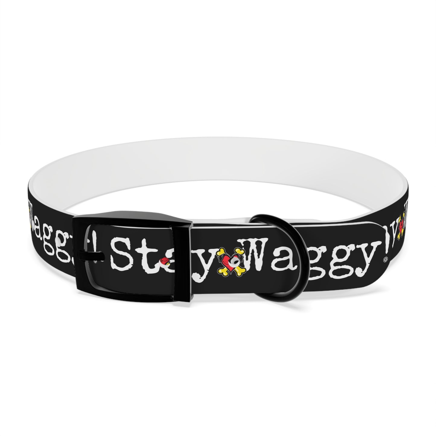 Stay Waggy! Dog Collar - Black